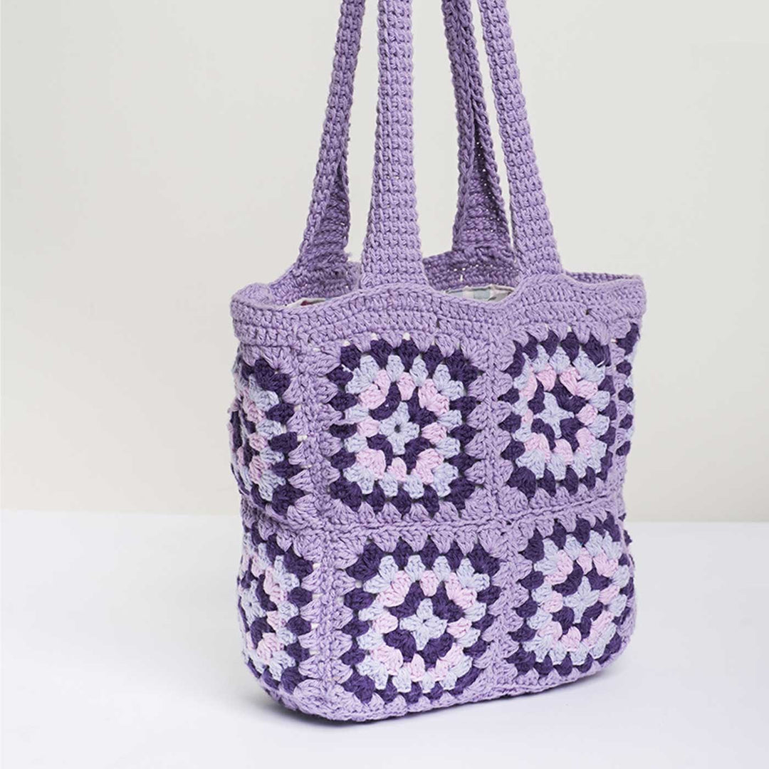 Handmade Crochet The Lavender Cotton Tote Bag