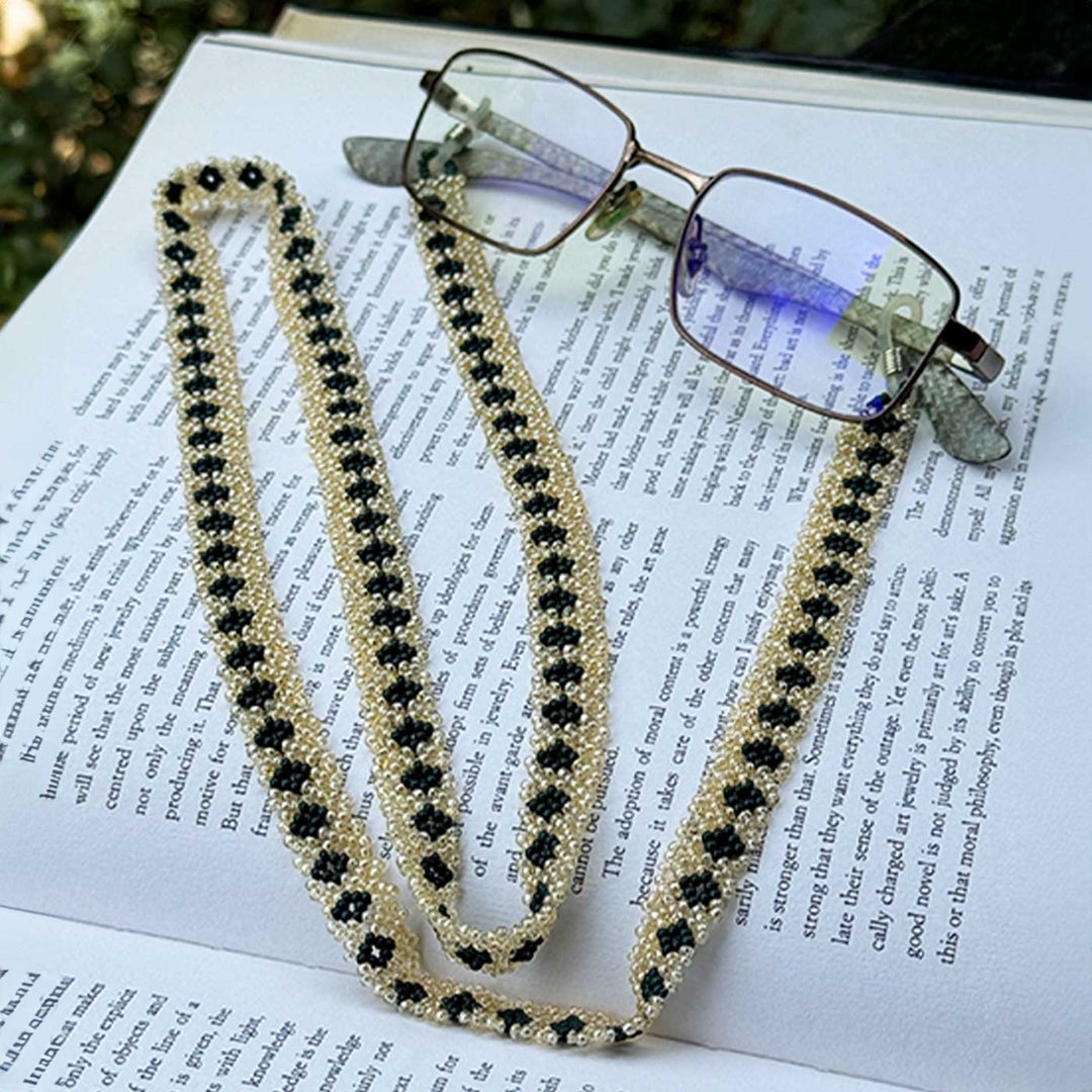 Handmade Beaded Green Shatkon Spectacle / Eye Glass Chain