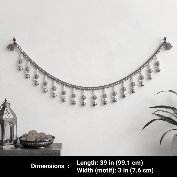 Handmade Mouli Thread & Wool Toran With Ghunghroo Bell Tassels For Festive Decor