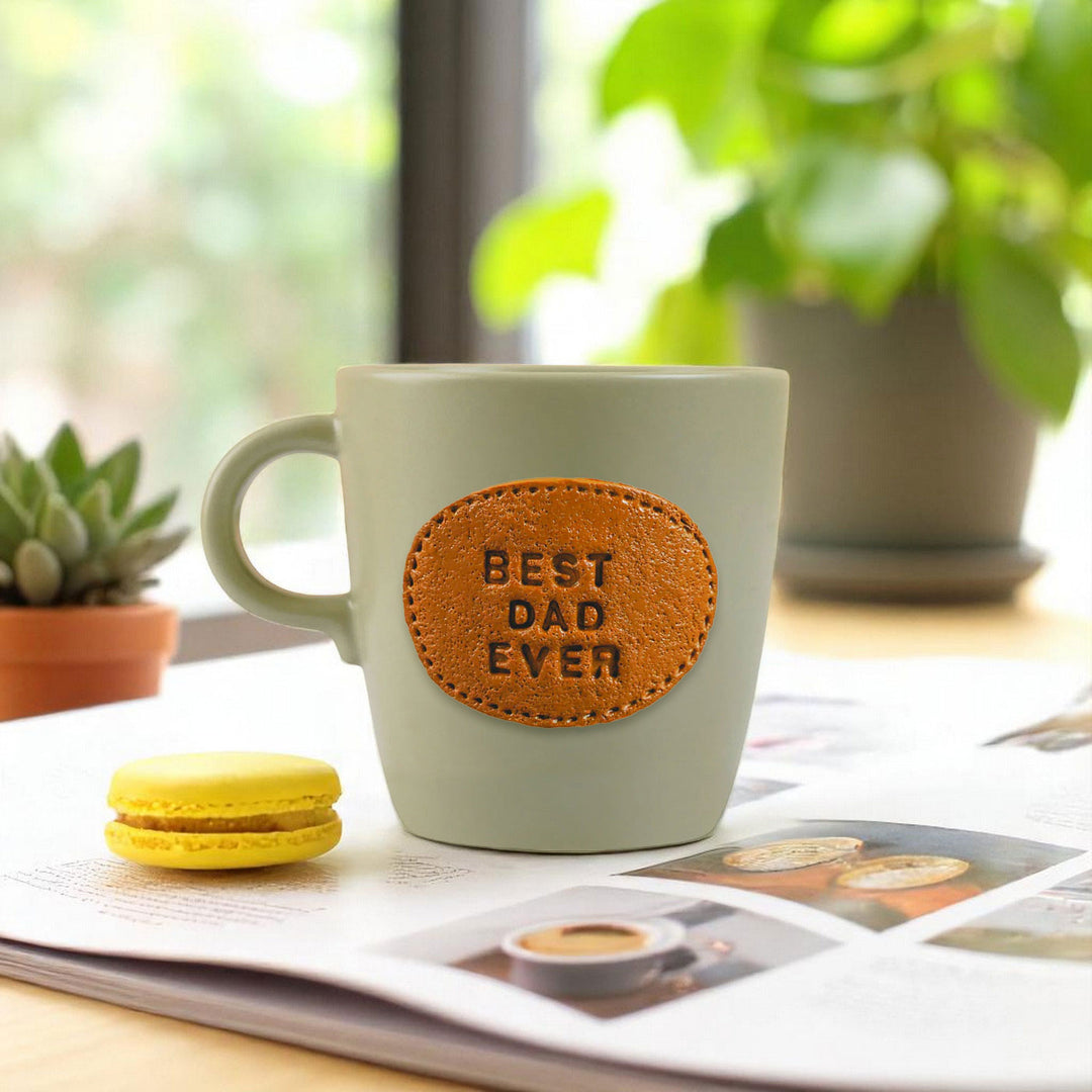 Personalized Hand-Painted Polymer Clay Best Dad Ever Theme Ceramic Mug