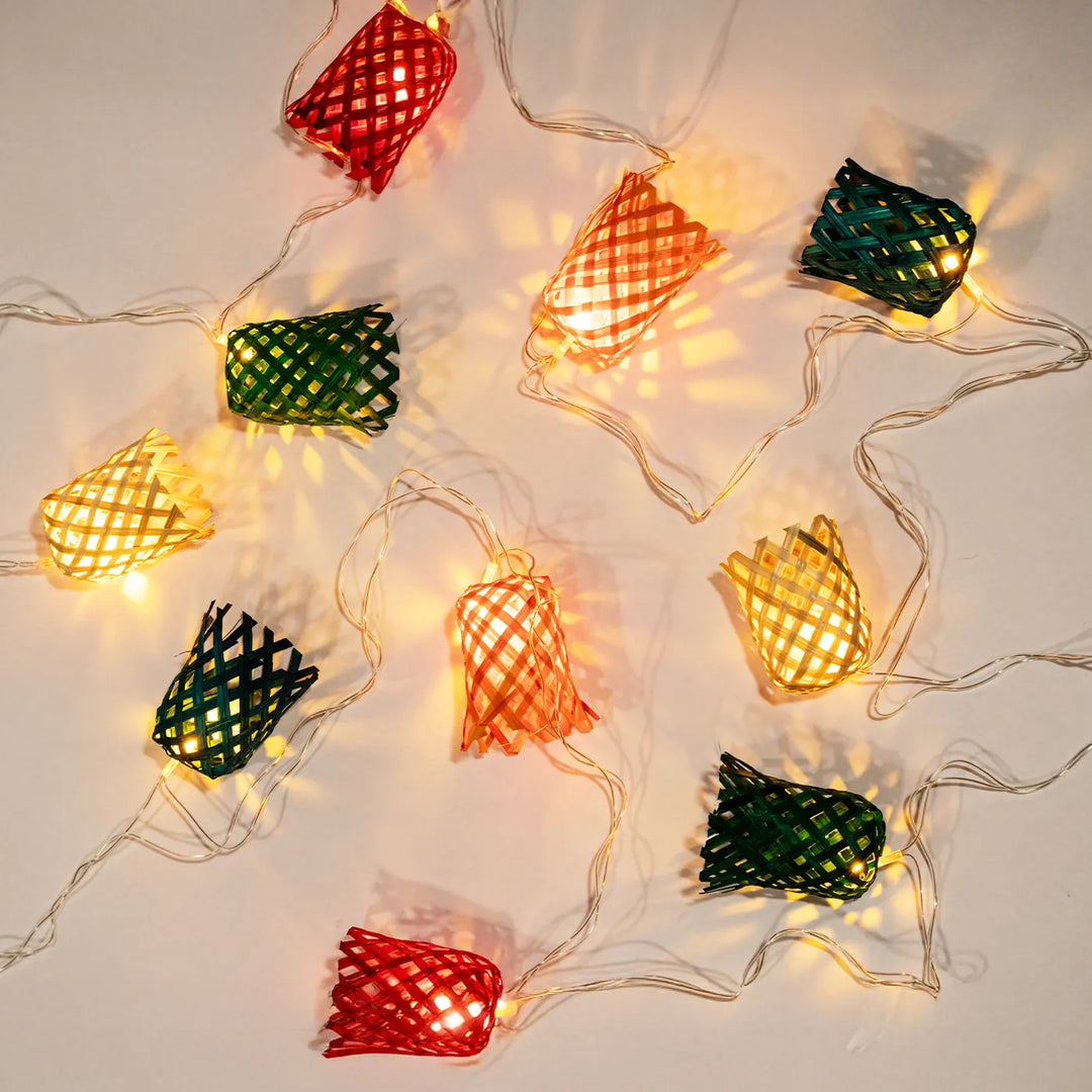 Multicoloured Vine Eco-Friendly Handmade Woven Bamboo Fairy Light | 3 meters