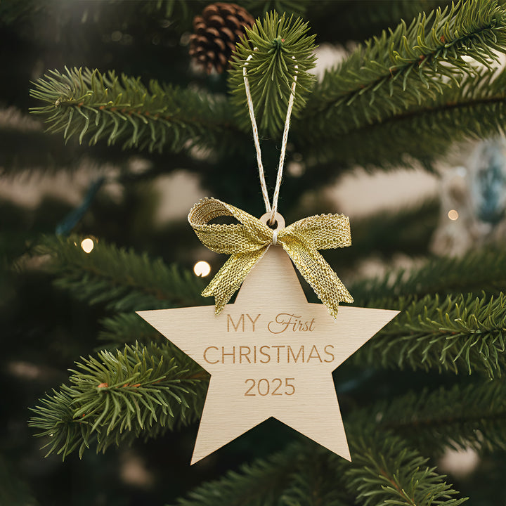 Handmade "My First Christmas" MDF Wood Ornament For Tree Decoration