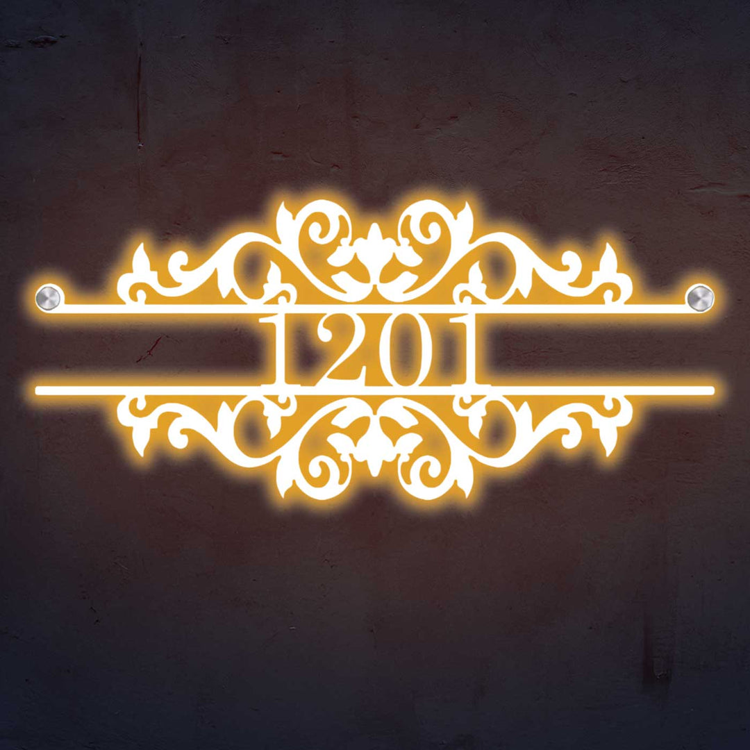 Personalized Laser Cut Ornate Design Steel Name Plate