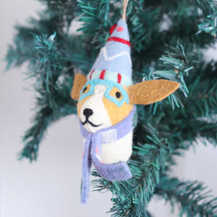 Fido The Fashionista Felt Ornament For Christmas Tree Decoration