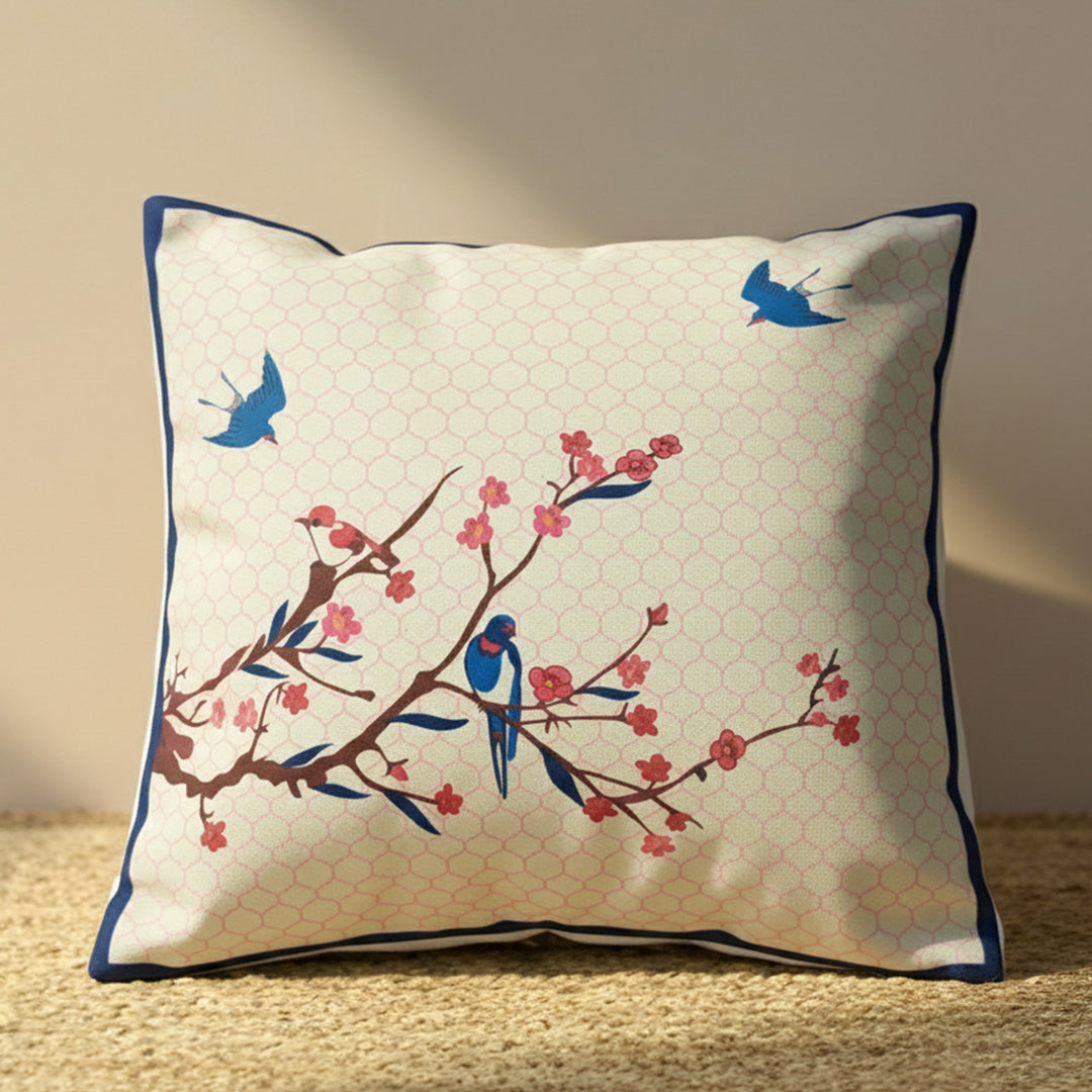 16 Inch | Printed Spring Blossom Cushion Cover
