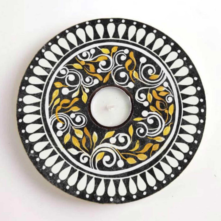 Hand-Painted Iraya Wooden Tealight Holder