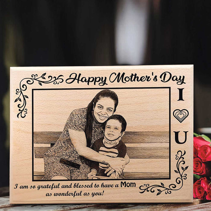 Photo Personalized "Happy Mother's Day" Wooden Decorative Plaque For Mothers