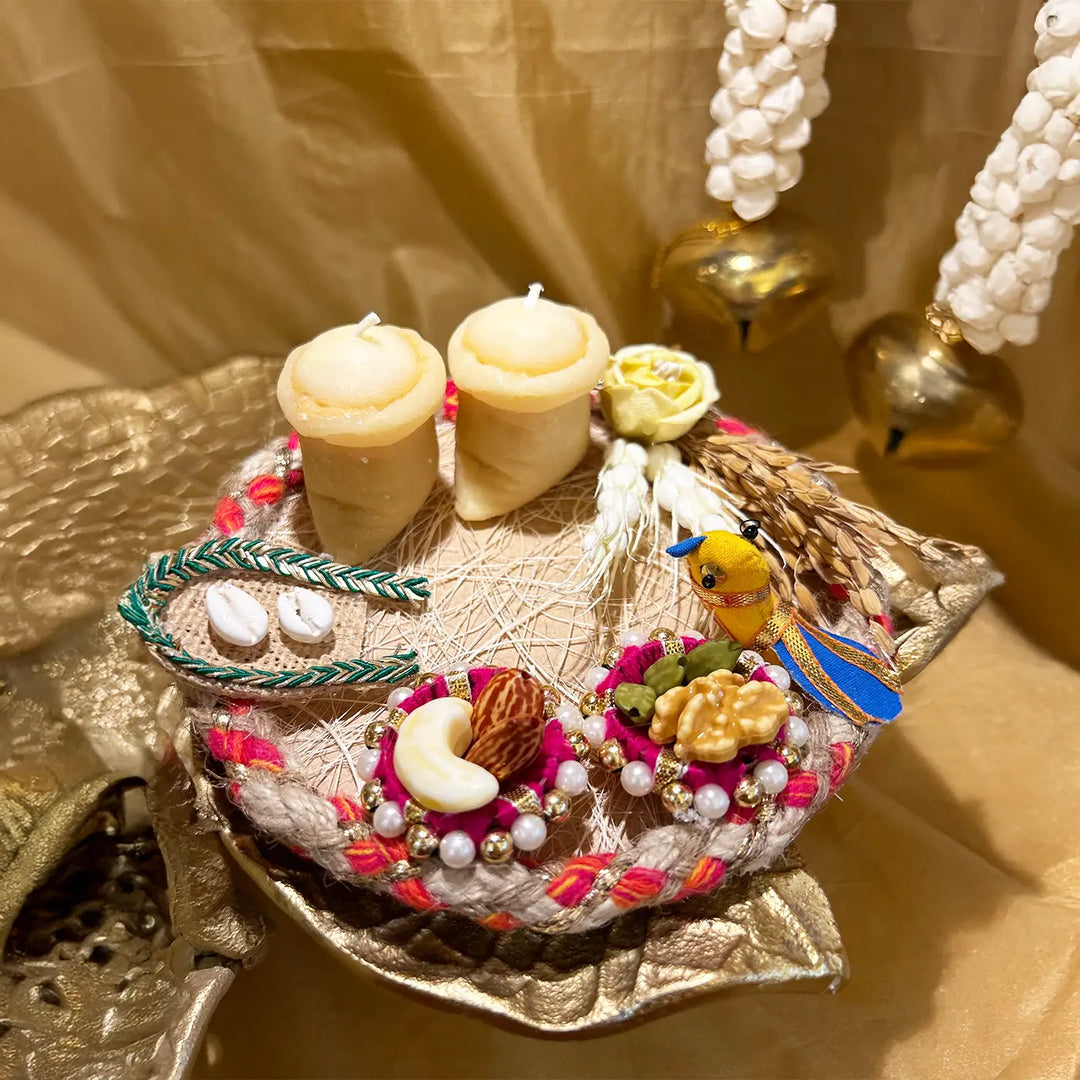 Handmade Realistic Puja Thali Candle For Diwali Decoration