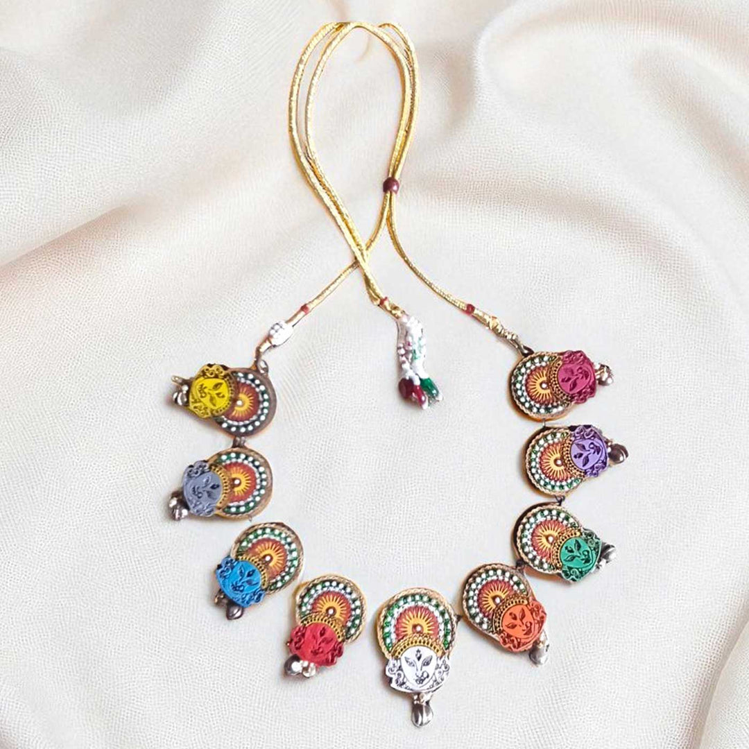 Handmade Navdurga Wooden Necklace