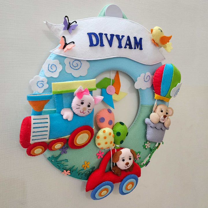 Personalized Animals Theme Felt Kids Name Plate