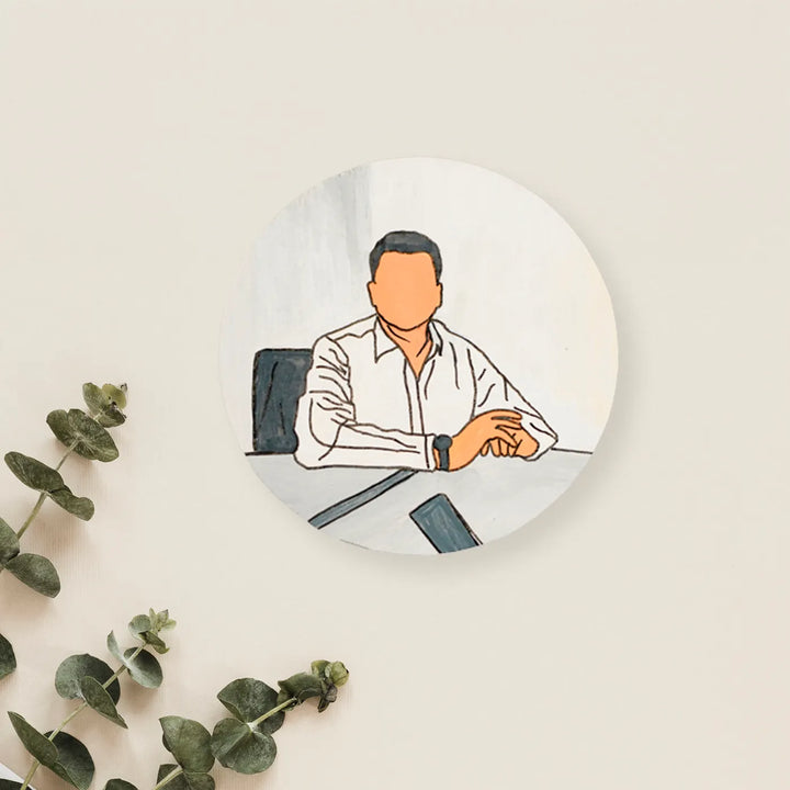 Photo Personalized Hand-Painted Professional Dad Theme MDF Wood Fridge Magnet