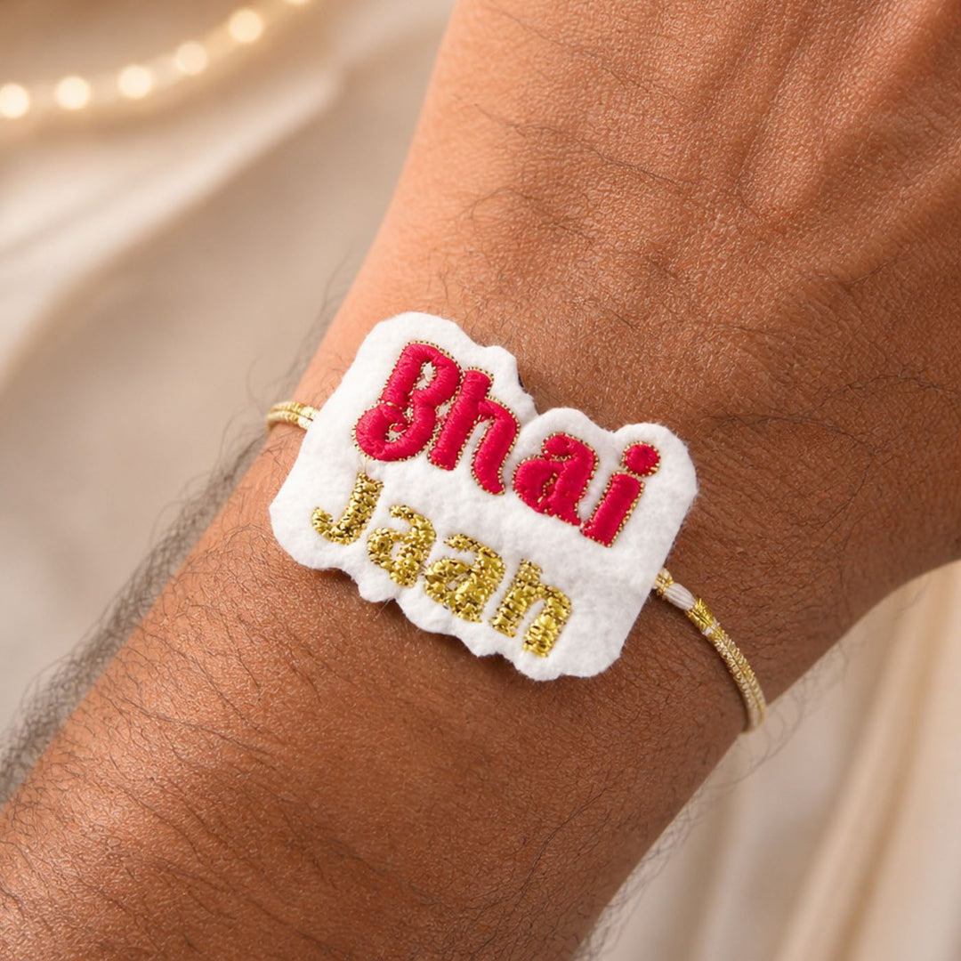 Handmade Reusable "Bhai Jaan" Felt Rakhi For Brother