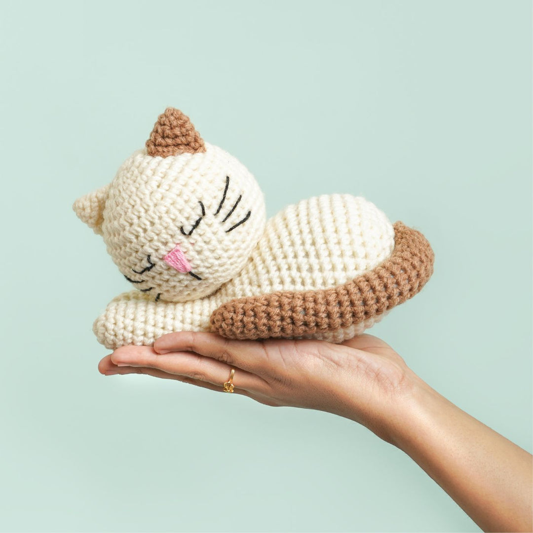 Sleeping Kitten Amigurumi Crochet Toy
