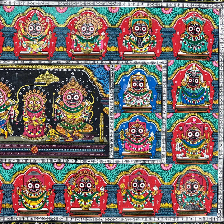24 X 40 Inch | Handmade Canvas 24 Incarnations Of Lord Jagannath Painting