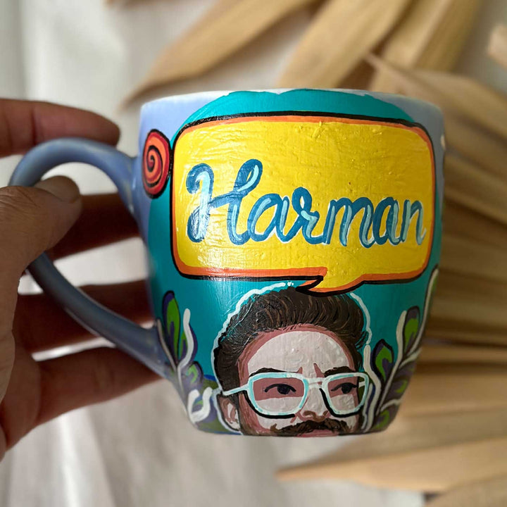 Photo Personalized Hand-Painted Pop Art Illustrated Caricature Mug | 300 ML
