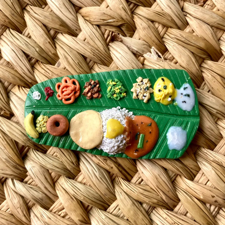 Handmade Polymer Clay South Indian Thali Fridge Magnet