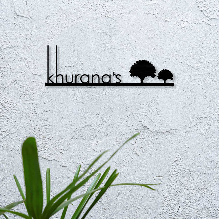 Personalized Laser Cut Tree Theme Steel Name Plate
