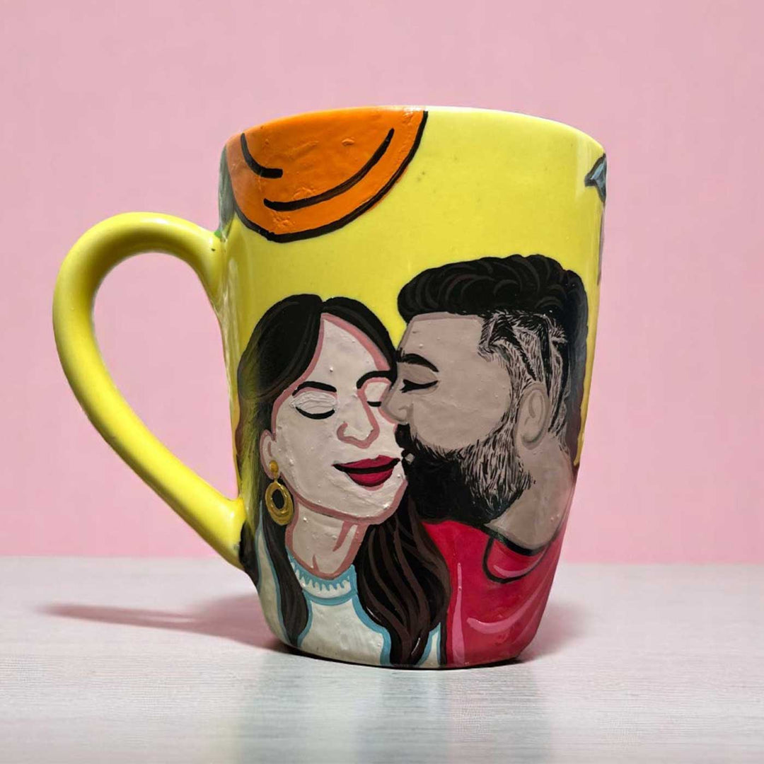 Photo Personalized Hand-Painted Pop Art Illustrated Caricature Mug | 300 ML