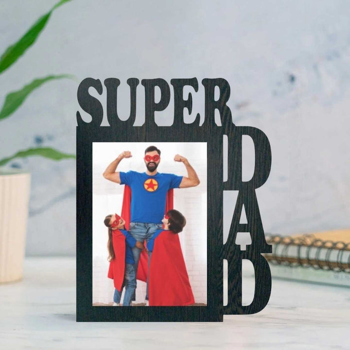 Photo Personalized "Super Dad" Wooden Decorative Plaque For Fathers