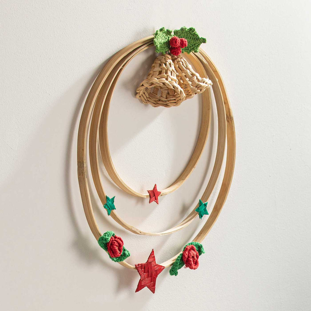 Lightweight Handmade Bamboo Triple Ring Bell Wreath