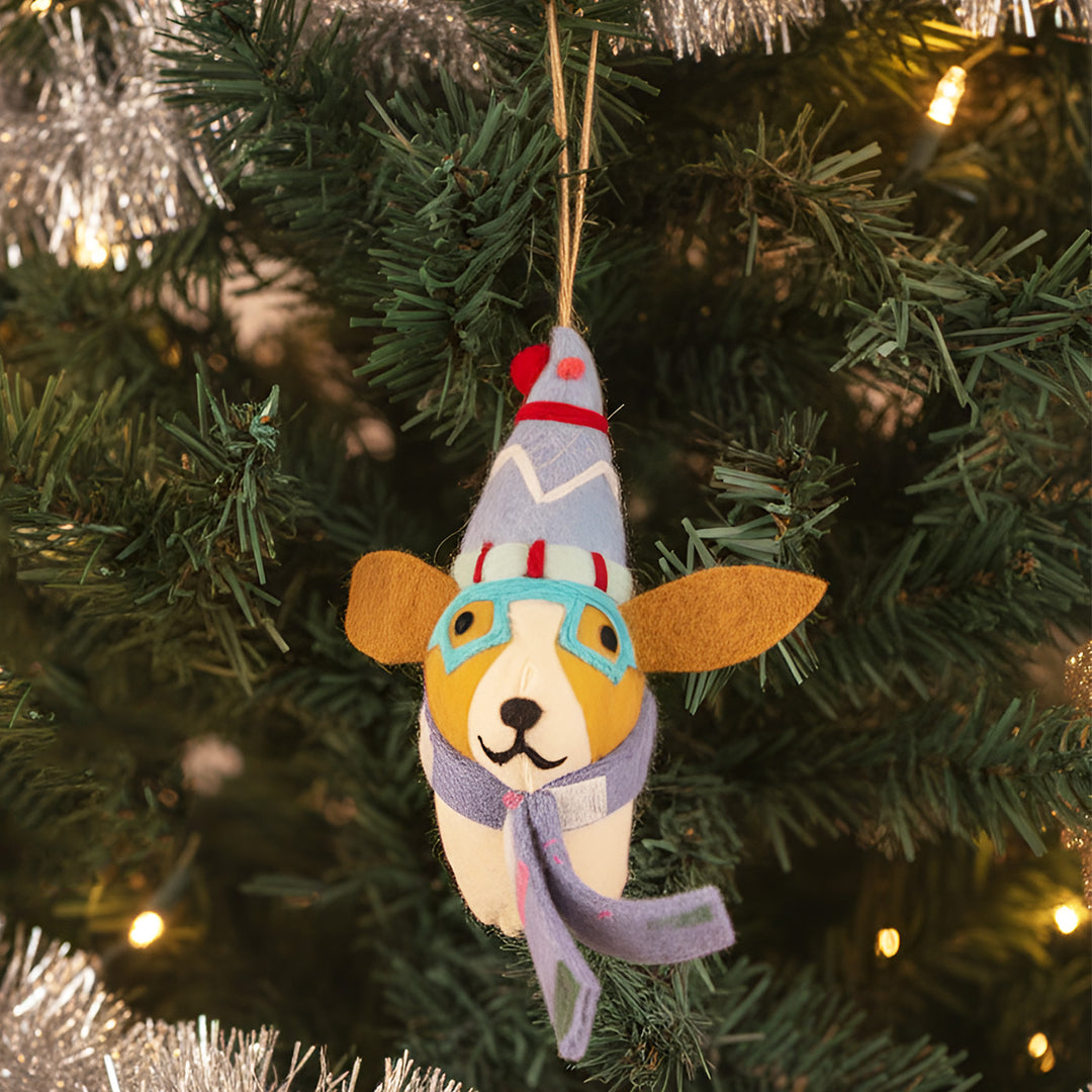 Fido The Fashionista Felt Ornament For Christmas Tree Decoration
