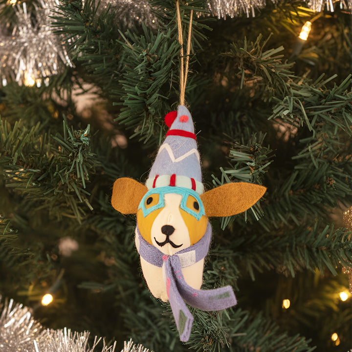 Fido The Fashionista Felt Ornament For Christmas Tree Decoration