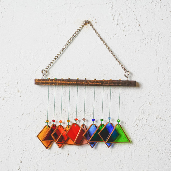 Triangle & Diamond Stained Glass Windchime