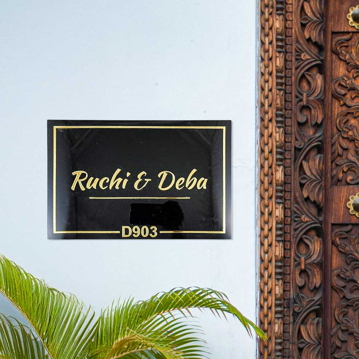 Personalized Black & Gold Acrylic Name Plate