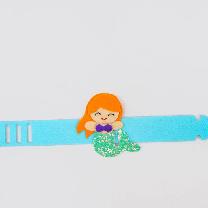 Kids Theme Felt Rakhi Band With Roli Chawal 6 - Wristband Fully Laid Out