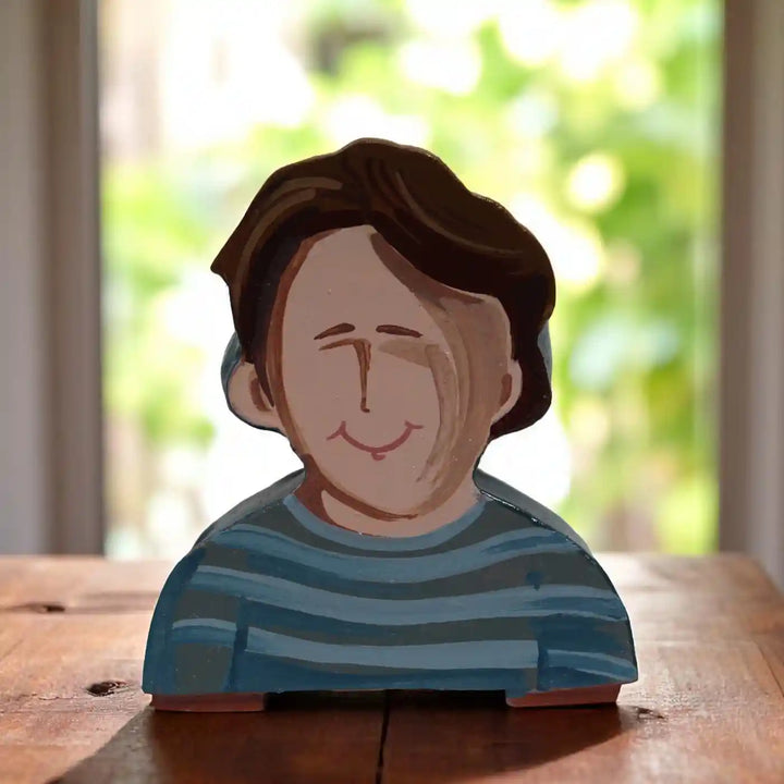 Customized Hand-Painted Man Caricature Theme Terracotta Planter