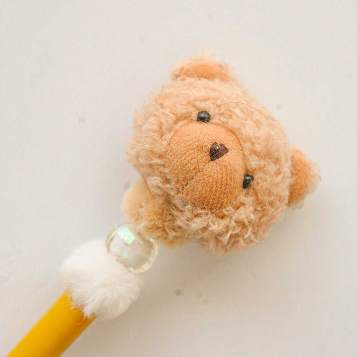 Cute Character "Fur Teddy" Topper Pen For Kids