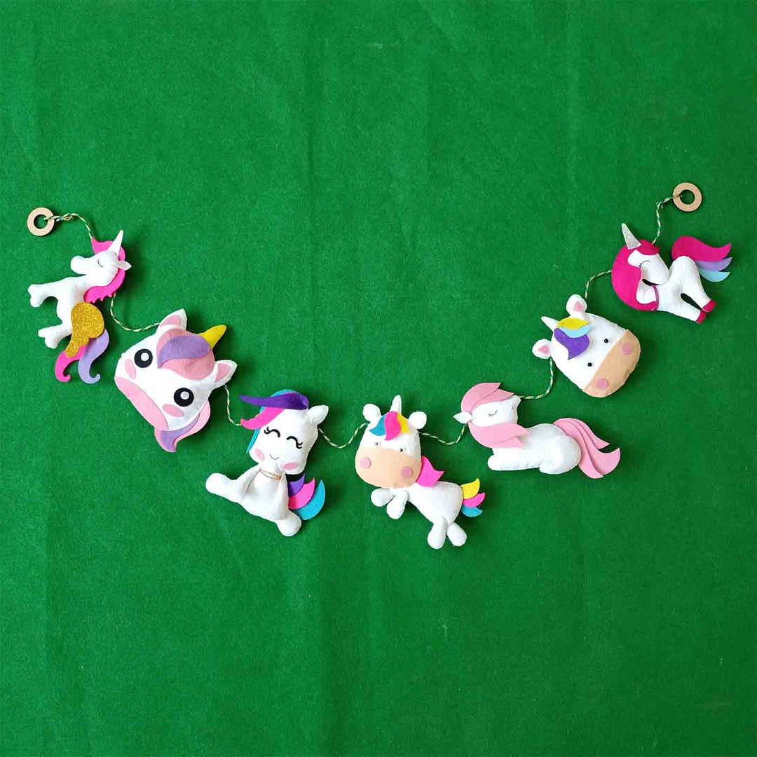 Handmade Unicorn Felt Kids Bunting