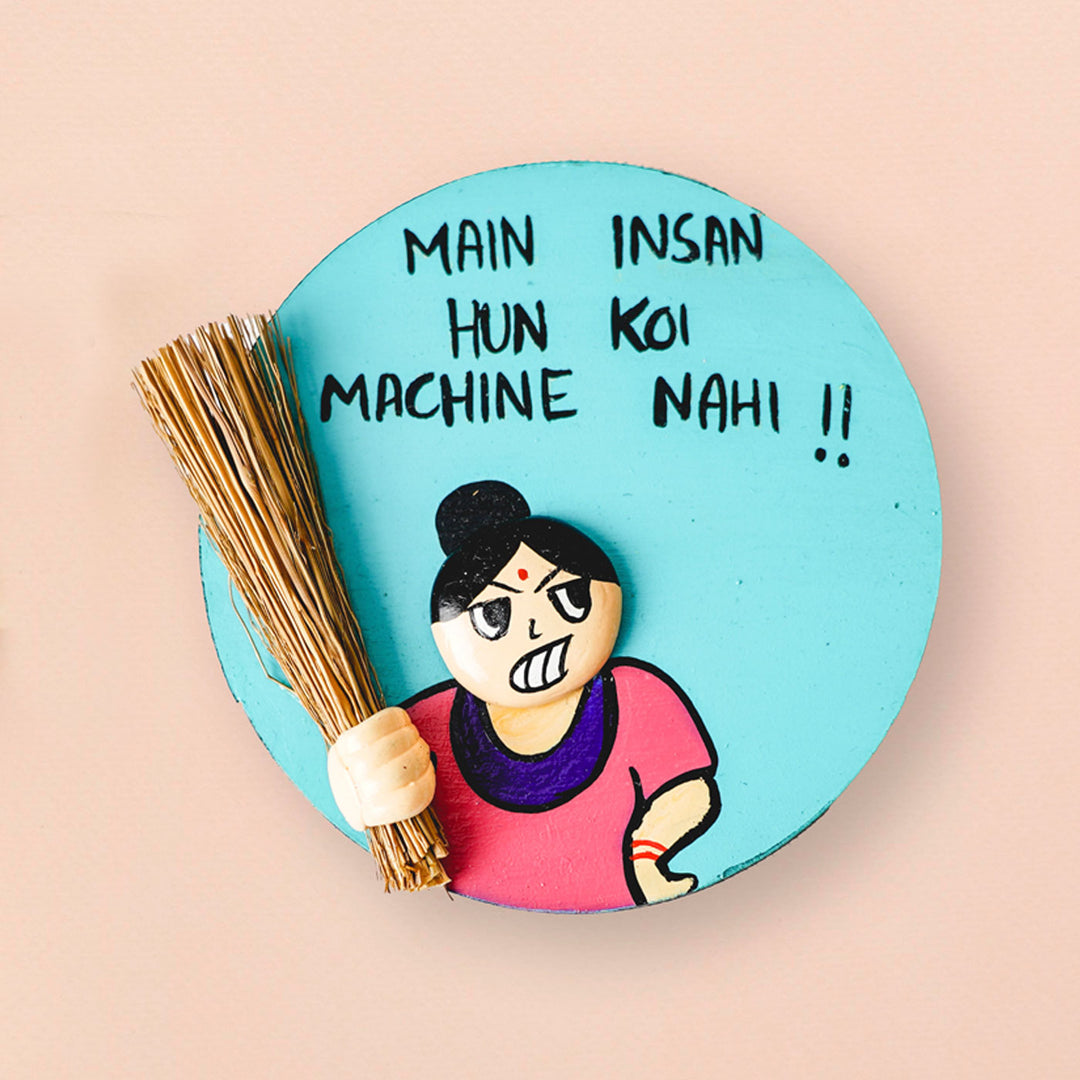 Handcrafted MDF & Clay Aunty Fridge Magnet