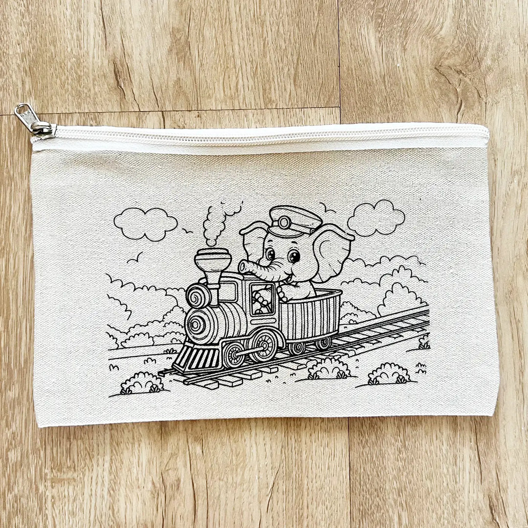 DIY Colour It Yourself Little Elephant Cotton Pouch For Kids
