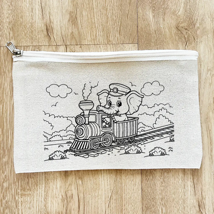 DIY Colour It Yourself Little Elephant Cotton Pouch For Kids