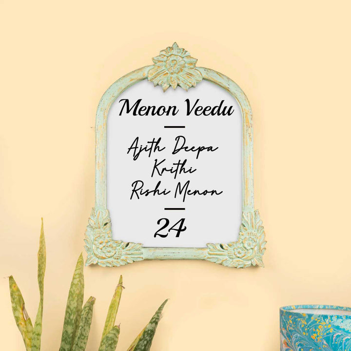 24x20 in | Victorian Vintage Teak Wood Personalized Distress Finish Pine Wood Nameplate