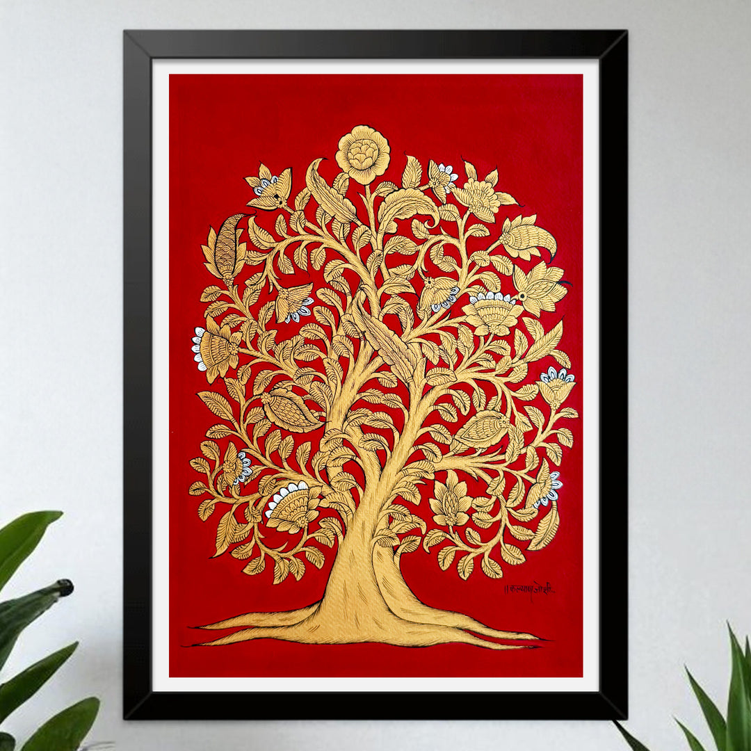 14.5 X 18.5 Inch | Tree Of Life Paper Phad Painting