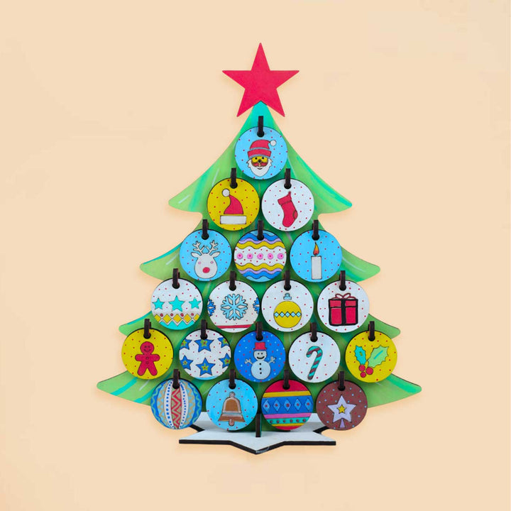 Pre Marked Make Your Own Christmas Tree MDF Wood Painting DIY Kit