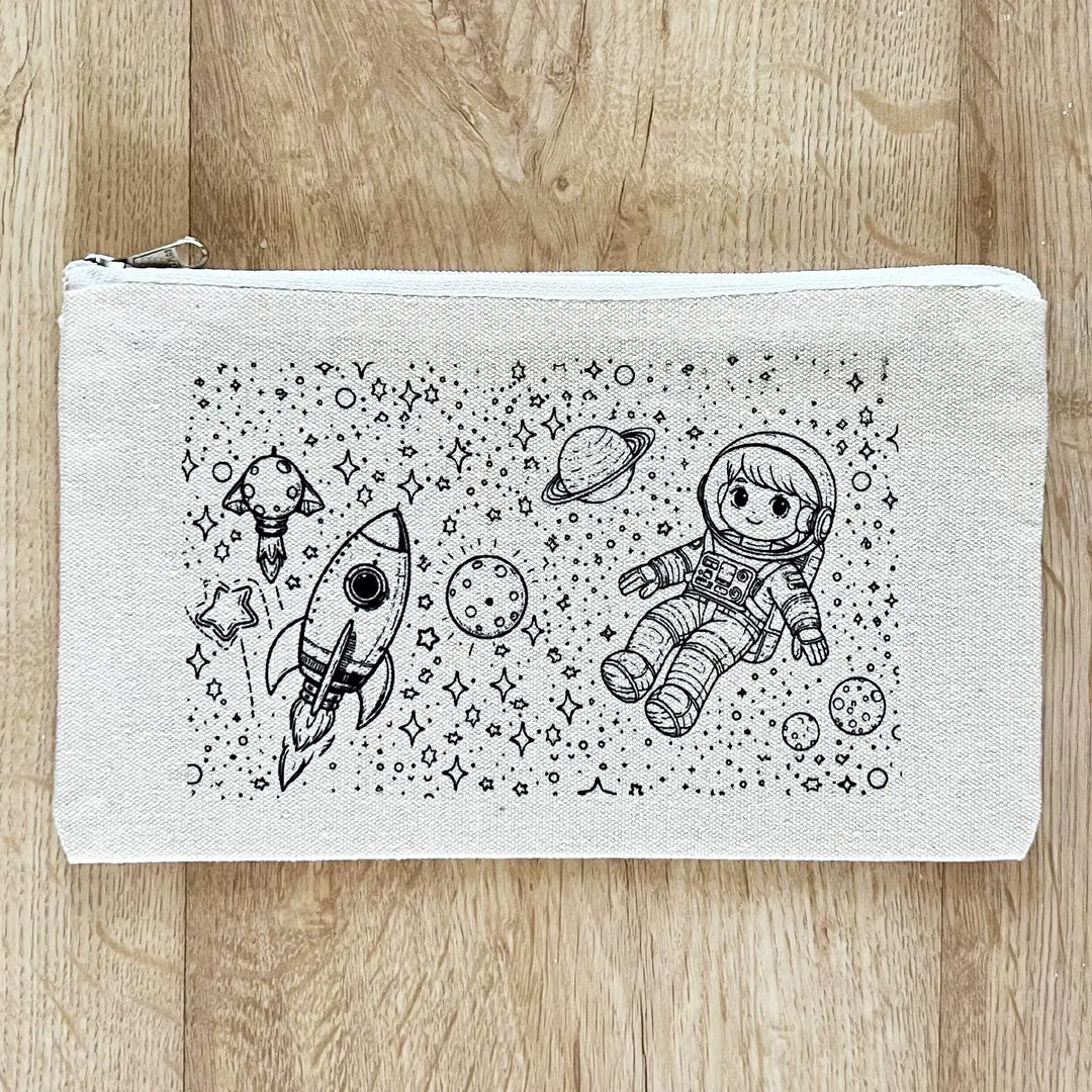 DIY Colour It Yourself Little Astronaut Cotton Pouch For Kids