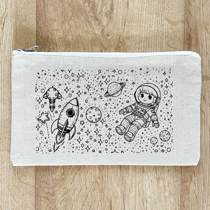 DIY Colour It Yourself Little Astronaut Cotton Pouch For Kids