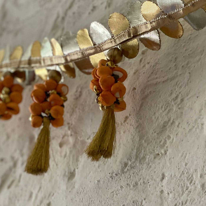 Handmade Shola Buds Silk Tassel Peach Color Toran
