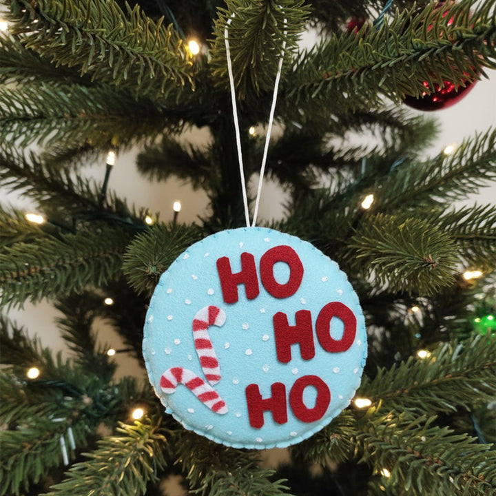 Handmade HO HO HO Felt Ornament For Christmas Tree Decoration