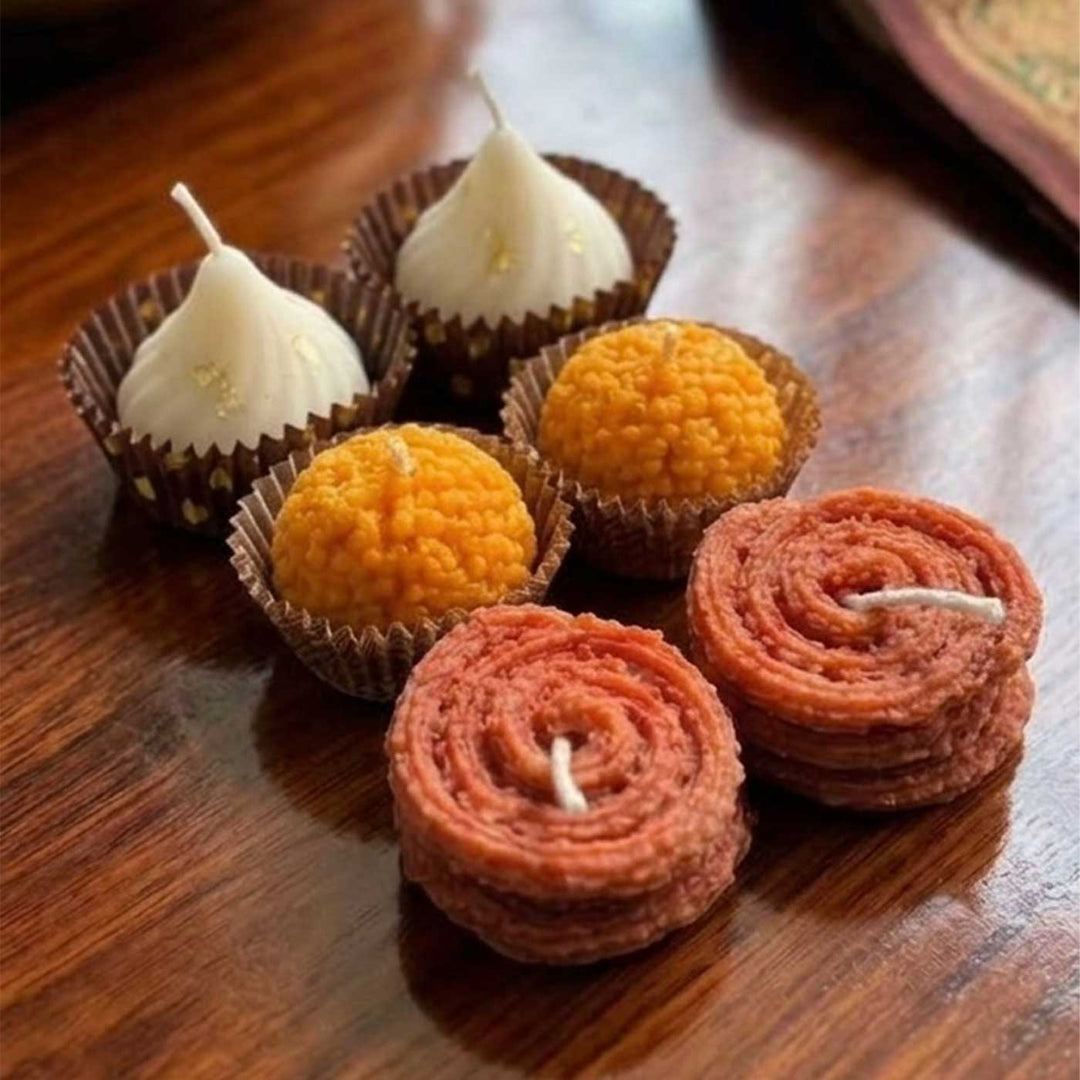 6 pc | Handmade Mithai Soy Wax Candle Gift Box