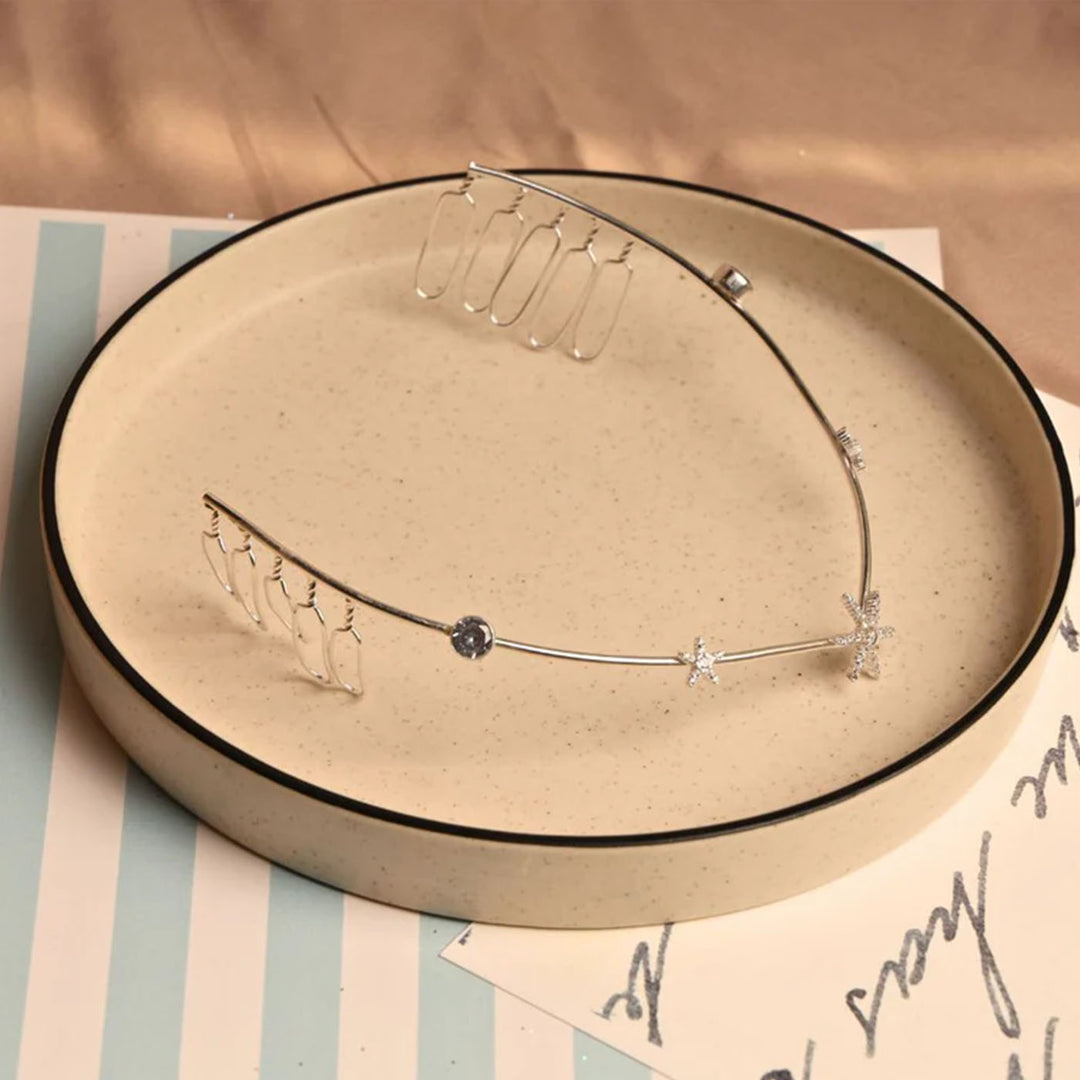 Handmade Starry Night Silver Plated Reverse Headband For Weddings