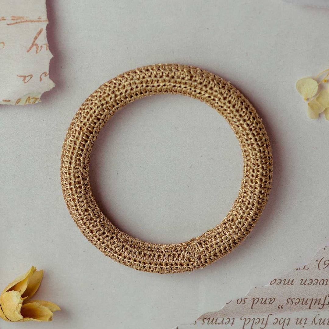 Handmade Crochet Rangat Gold Zari Solid Bangle