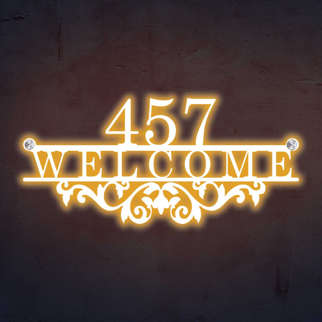 Personalized Laser Cut Classic Design Steel Name Plate