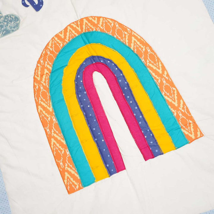 Personalized Rainbow Theme Cotton Quilt For Kids