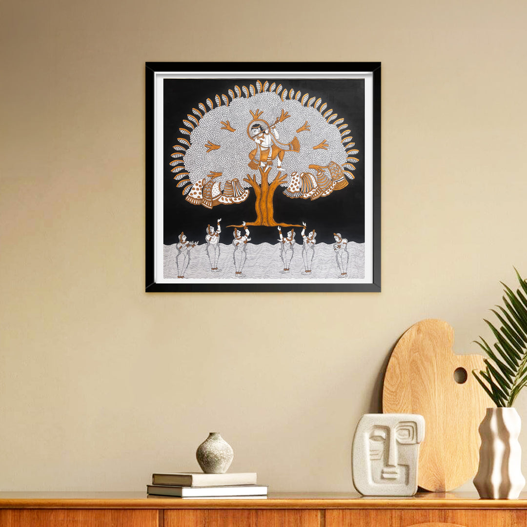 20 X 20 Inch | Krishna Leela Paper Phad Painting