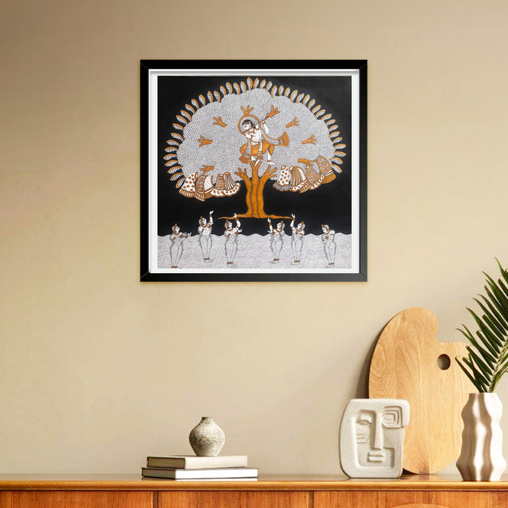 20 X 20 Inch | Krishna Leela Paper Phad Painting
