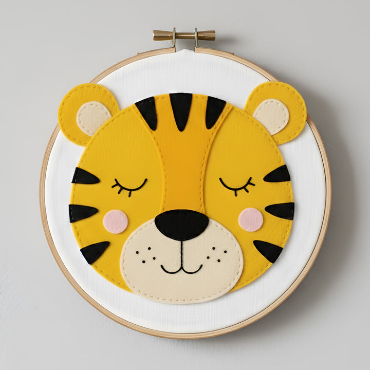 Handmade Tiger Theme Felt Wall Hoop